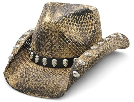 Peter Grimm Ltd Unisex Gotham Straw Cowboy Hat One Size, Gotham Black, One size