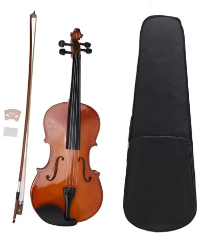 Nybörjare Viola, trästudenter Viola musikinstrument med triangelfodral för övning och prestanda