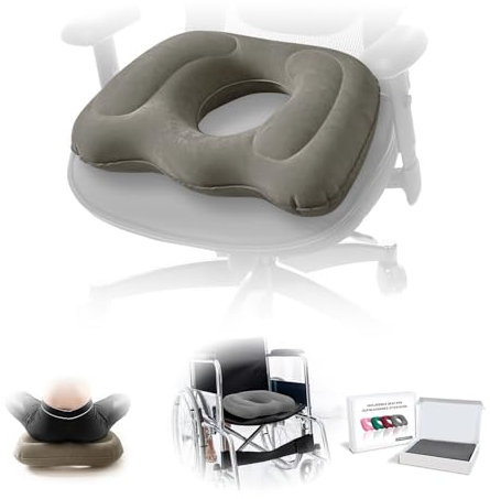 Cojín de asiento multifuncional, almohada inflable de dona, cojín de hemorroides para coxis, dolor postquirúrgico, embarazo posparto, ciática, llagas por cama, cojín ortopédico para el hogar, oficina,