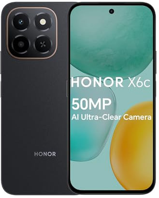 HONOR X6c,Unlocked Mobile Phones, 6.61-Inch 120Hz Eye Comfort Display,6+128GB,5300 mAh Long-lasting Battery,50 MP AI Ultra-Clear Camera,Extreme Drop&Water Resistance,Android 15,Midnight Black