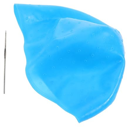 Hemobllo Gorro Para Teñir El Cabello Silicona Azul Kit 1 Unidad Talla Única Reutilizable Para Mechas y Coloración Peluquería Profesional Salón De Belleza