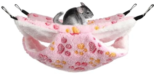 YUVKIN 1 Stück Meerschweinchen Hängematten für Kleintiere, Weiches Warmes Fleece, Haustiere Käfig Zubehör, Hängende Betten für Schlafen, Ratten, Frettchen, Hamster (Stern)