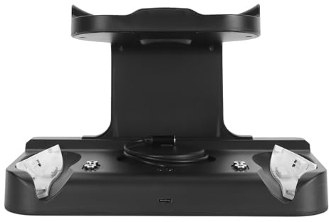 Generic Estación de Carga VR Carga Rápida con Baterías Recargables para Controlador y Auriculares Meta 3, Soporte Organizado para Accesorios VR, Material ABS (Black)