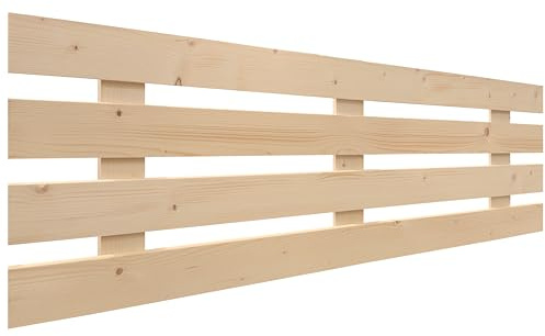 DHOME Sänggavel i Naturligt Furu Trä i Horisontell Pallstil för Pallbäddar med Inkluderade Beslag (160x46 Palett 4)