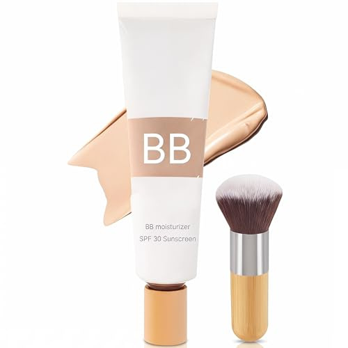 BB Blur tonad fuktkräm SPF 30 (30g) för mogen hud, full täckning, foundation som jämnar hudtonen med makeupborste, återfuktar och slätar huden för naturlig makeup (Naturlig)