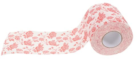 SOESFOUFU Carta Igienica Floreale Rossa in Polpa di Legno Morbida e Versatile per Bagno e Articoli Essenziali la Casa Design Unico a Fiori di Rosa