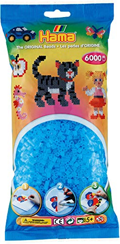 Hama 205-73 Midi Bügelperlen 6000 STK. Transparent-Aqua