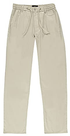 Pantalone Uomo Sea Barrier Art. Spiaggia con Elastico e Coulisse in Vita, Tessuto Tela Cotone (XXL, Sabbia)