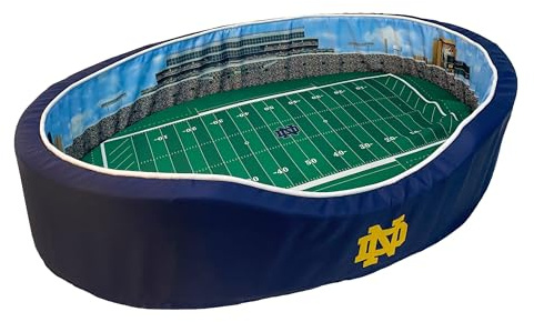 StadiumSpot Officially Licensed NCAA Premium Oval Dog Bed, Notre Dame Fighting Irish, Small