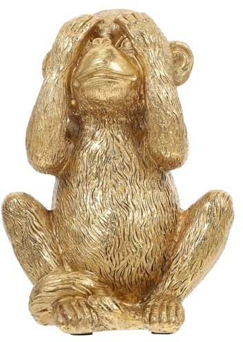 Apa figurer skog djur skulptur: nej se nej tala onda gyllene apa Wukurong trädgård dekoration staty för kontor hem bordsdekoration