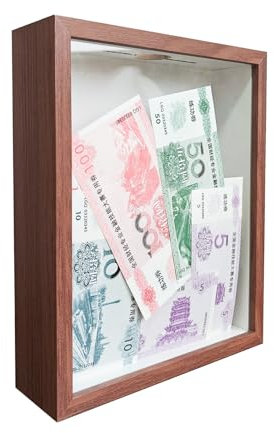 Caja de sombra para boletos, caja de sombra de boletos, marco de exhibición de carga superior con ranura en la parte superior, regalo de bricolaje, eventos deportivos, viajes, conciertos, boletos de