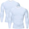 HYCOPROT Compression Shirt for Men Athletic Base Layer Top Quick Dry Long Sleeve T-Shirt for Workout Gym Running (White+White, L)