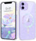 Cover Magnetica per iPhone 12/iPhone 12 Pro Glitter Trasparente Custodia, Compatibile con Magsafe, Sottile TPU Silicone Antigraffio Antiurto Anti Ingiallente, Protezione per Schermo e Fotocamera