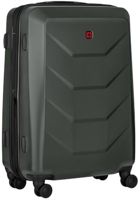 WENGER Prymo Medium Hartschalenkoffer mit 4 Rollen, Trolley, Mittelgroß, 59 (67) l, Sicherheitsschloss, Damen Herren, Reisen Urlaub, Anthrazit, 653636