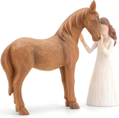 Figuras de ángeles y Caballos Decorar, Regalos para Niñas Figuras de ángeles de Guarda, Estatuas de ángeles de Guarda Pintadas a Mano, Regalos para Cumpleaños Navidad Decoración del Hogar Adornos