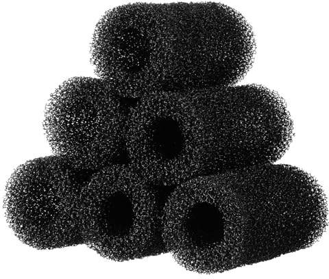 Xyembu 6 Pcs Aquarium Filter Sponge, Pre-Filter Sponge Foam Replacement Filtration Kit, Round Black Foam-Filter, Aquarium Pre Filter-Foam Rolls, Replacement Foam Cover