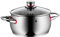 WMF Quality One Kochtopf groß 20cm, Glasdeckel mit Dampföffnung, Bratentopf Induktion 3,4l, Cromargan Edelstahl poliert, unbeschichtet