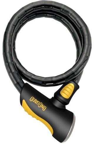 OnGuard Rottweiler 6' Armored Key Cable – 180 cm Hardened Steel-Sheathed Cable, X2P Double Bolt Lock, Z-Cylinder Core, Vinyl-Coated Armor, 5 Laser-Cut Keys