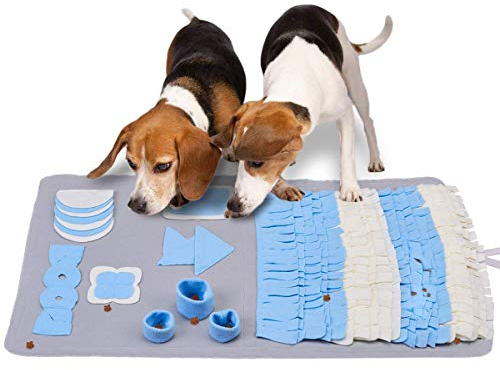 LIVACASA Schnüffelteppich Hunde Schnüffelrasen Waschbar Faltbar Hundespielzeug Intelligenz Riechen Trainieren Matte Schadstofffrei Schnüffeldecke Schnüffelspielzeug Fördert Natürliche Nahrungssuche