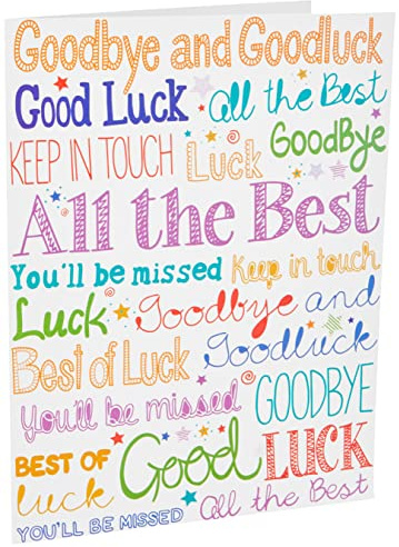 Piccadilly Greetings Group Ltd Sloane Graphics Goodbye and Good luck Farewell Card, 298mm x 222mm, brown|green|red|beige