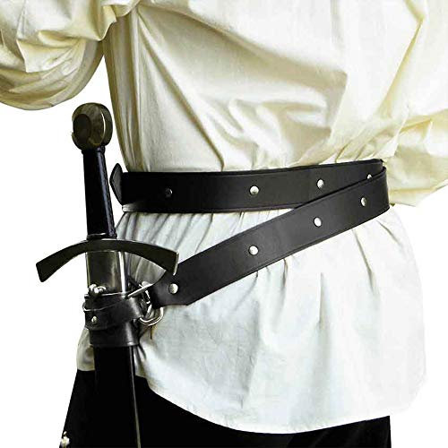 Leder Schwert Frosch Mittelalter Ritter Ritter Piraten Schwert Halter Gürtel Renaissance Cosplay Kostüm Prop Retro Schwert Gürtel Für Erwachsene Männer,Schwarz