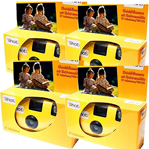 Topshot Lot de 4 appareils photo jetables 1 A Jaune