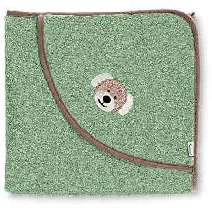 Sterntaler Baby Unisex Badetuch Baby GOTS Kapuzenhandtuch 100x100cm, Babyhandtuch, Kinder Badehandtuch