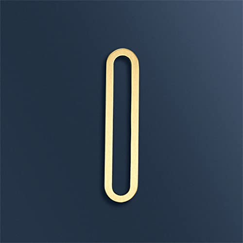 7cm Solid Brass 3D House Plaque Numbers 0-9 Letters A-Z Dash Sign Adhesive Glued Hotel Office Door Number Indoor Mailbox Address Digital Alphabet for Home Outdoor Plates Doorplate Room (O)