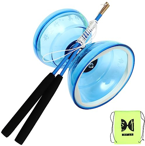 TOYANDONA Diabolo Chinois À Triple Roulement À Billes Jouet Diabolo en TPU Souple avec 2 Baguettes Corde Et Sac Jouet De Jonglage Et Fitness pour Débutants Enfants Et Adultes