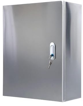 OXFUZZ Elektrogehäuse Aus Metall, Wetterfester Elektrischer Abschließbarer Anschlusskasten, Edelstahl, Silber, IP65, NEMA 4X, Wasserfest,