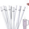 10 Pack Straws 9 inch - Plastic Straw - Tumbler Reusable Plastic Drinking Straws | Stanley Cup Accessories with Cleaning Brush (Clear)