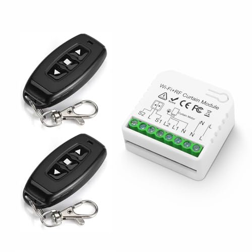 Wireless Switch Kit, roller shutter switch connected with RF 433 MHz remote control, Tuya APP WIFI Control,Compatible Alexa/Google Home,for Electric Curtain Control, blinds, awnings