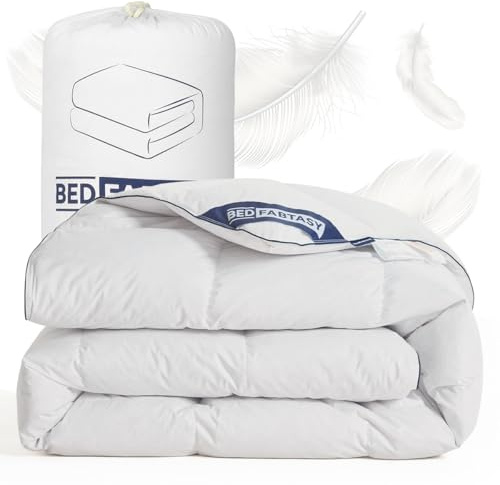 BedFabtasy Premium Down Duvet 240 x 220 cm, All-Season Duvet 240 x 220 cm with Premium Goose Down and Feathers, 100% Silent Organic Cotton, Oeko-Tex 100, Down Pass, RDS Certified
