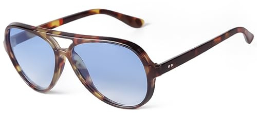 LOJUDI Retro Pilot Sunglasses Men Women - 70s Vintage Pilot Style Sun Glasses Tortoiseshell Shades for UV400 Protection-Leopard/Blue