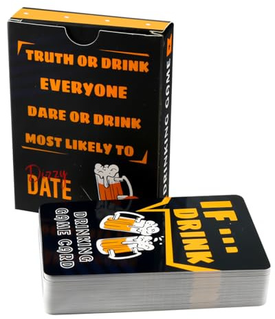 Lotsdonxia 50 Drinking & Dare Cards for Adults - Hilarious Party Cards for Christmas, Birthdays, Hen/Stag Nights, Game Nights - Fun Icebreaker Drinking Games for Groups