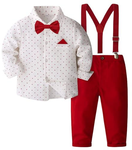 Generisch Completo Festivo per Bambini Ragazzi, Abito da Cerimonia per Bambini, Completo da Sposo per Ragazzi, Camicia con Papillon/Cintura per Eventi Formali, Abbigliamento per Ragazzi 3 Anni, Colore