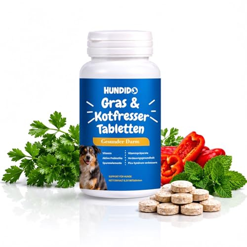 ACIS – gräs och bajätande droppar för hunden – när du äter gräs & KOT – lugnar hundens mage och naturtroget – hundgodis med vitaminkomplex, probiotika (180 stycken)