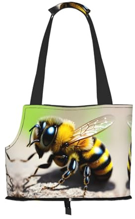 Borsa a tracolla per animali domestici con stampa di piccole api, adatta per cani e gatti di piccola taglia, borsa a doppio scopo per shopping e viaggi