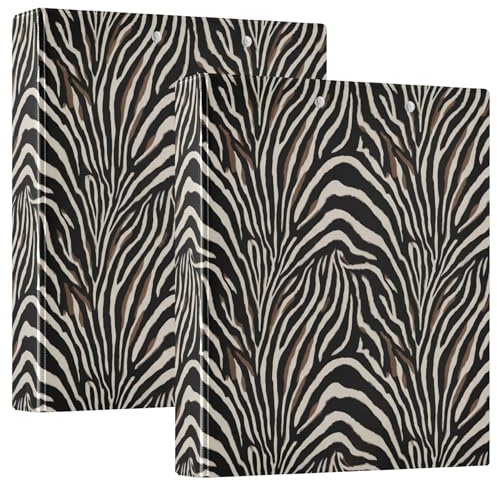 Personalized Zebra Stripes Black Classic 3 Ring Binders 1.5 Inch Hold 200 Sheets Folders Notebook Round Ring Planner Binder, 12.4x10.63x2.36inch, 1 Pack