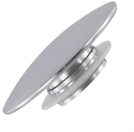 Eawfgtuw Desagüe de lavabo cromado plateado de 66 mm para fregadero, inserto de drenaje con botón de clic Clack, construcción de latón, rosca M8, sello para anillo de 40 mm compatible con lavabos de