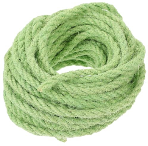KJHBV Corda di Sisal Verde 6mm 10m per Tiragraffi Fai da Te per Gatti, Materiale di Lino Riutilizzabile e Flessibile, per Giocattoli Artigianali per Animali Domestici