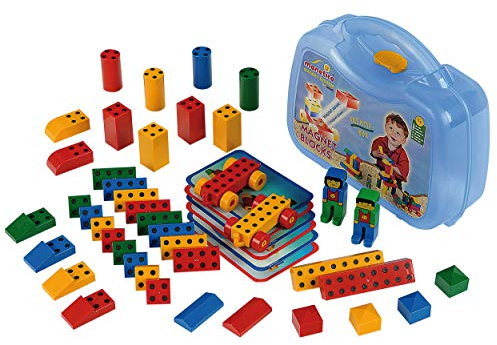 Theo Klein 640 Manetico Kreativ-Box, groß | 42 Verschiedene Bunte Magnetbausteine | 6 Karten mit Bauanleitungen | Motorikspielzeug | Spielzeug für Kinder ab 1 Jahr