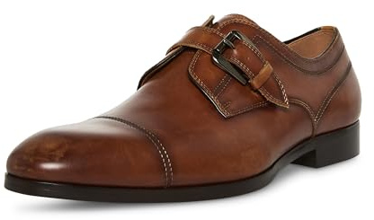Steve Madden Men's Covet Monk-Strap Loafer, Cognac Leather, 11.5 UK