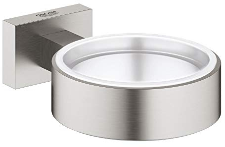 GROHE Essentials Cube New Glass/Soap Dish Holder Supersteel 40508DC1