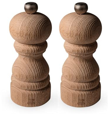 Dekomiro Geschenkset Peugeot Paris Natur Pfeffer- und Salzmühle 12cm mit 100 Gramm Salz gratis
