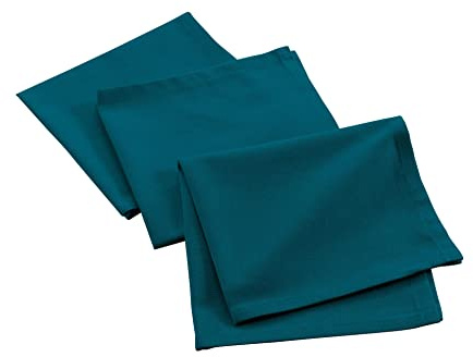 Douceur d'intérieur, 3 Servietten (40 x 40 cm) Mistral Entenblau, recycelte Baumwolle