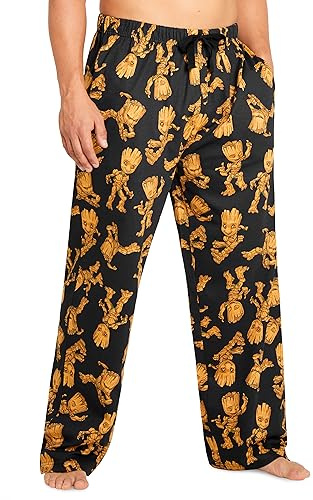 Marvel Avengers Bas de Pyjama Homme, Pantalon Pyjama Confortable et Stylé - Cadeau Homme et Ado (XL, Noir/Marron Groot)