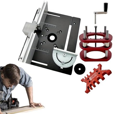 Pcingsia Système de levage de défonceuse – de base pour scie à table – Système de de base pour scie à table, kit de levage manuel d'outils de gravure pour rainurer, couper, chanfreiner