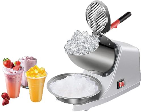Broyeur à Glace électrique, Machine à cônes de Neige en Acier Inoxydable 300 W avec Lames entièrement en Acier Inoxydable, épaisseur réglable, Facile à Nettoyer, Rasoir à Glace électrique