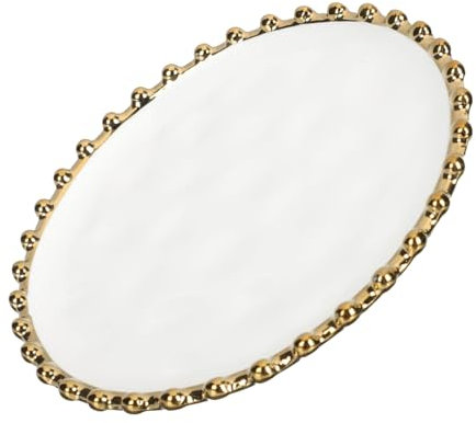 HOLIDYOYO Plato De Cerámica Verde Con Borde Dorado De 5.7 Pulgadas Para Desayuno Aperitivos Y Postres Elegante Vajilla Para Uso En Hogar Restaurante Y Picnic